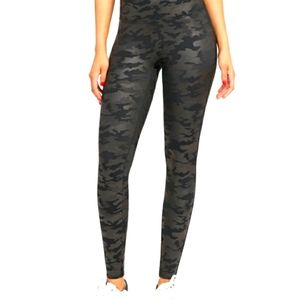 Spanx Faux Leather Camo Leggings